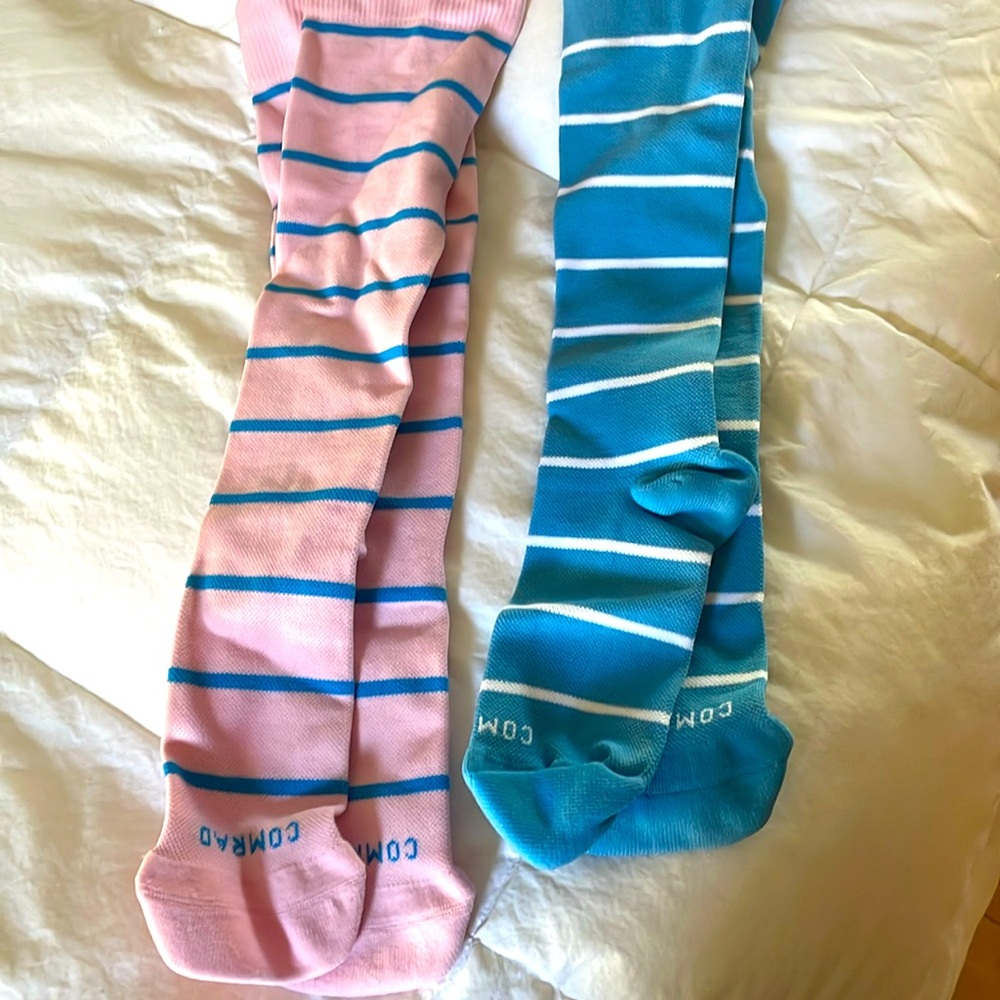 Comrad compression socks - 2 PAIRS Stripes NWOT